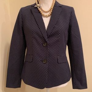 Talbots Blue Navy w. White Polkadots Jacket NWT